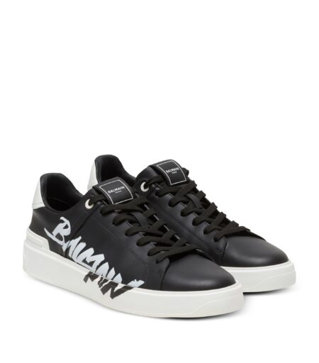 Buy Balmain Calfskin Logo Print Sneakers With Crypto